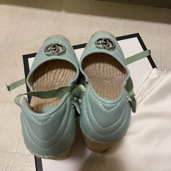 Gucci Ankle Tie Wedge Platform Espadrille Sandals - Picture 5 of 5